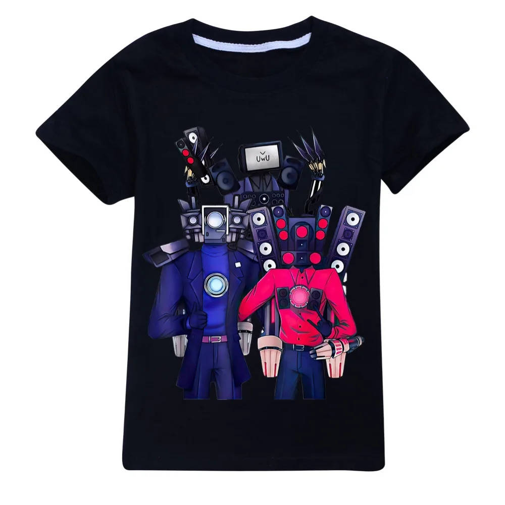 Skibidi Toilet camisetas de dibujos animados para niños, juego Speakerman, Titan TV Man, Camiseta con estampado 3D, ropa de algodón para niños, Top