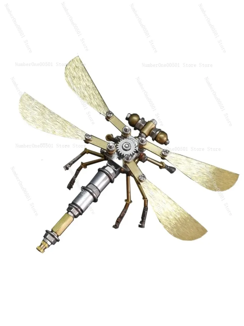 Mechanical Dragonfly Steampunk Metal Assembly Model 3D Stereoscopic Puzzle Handmade DIY Toy Gifts