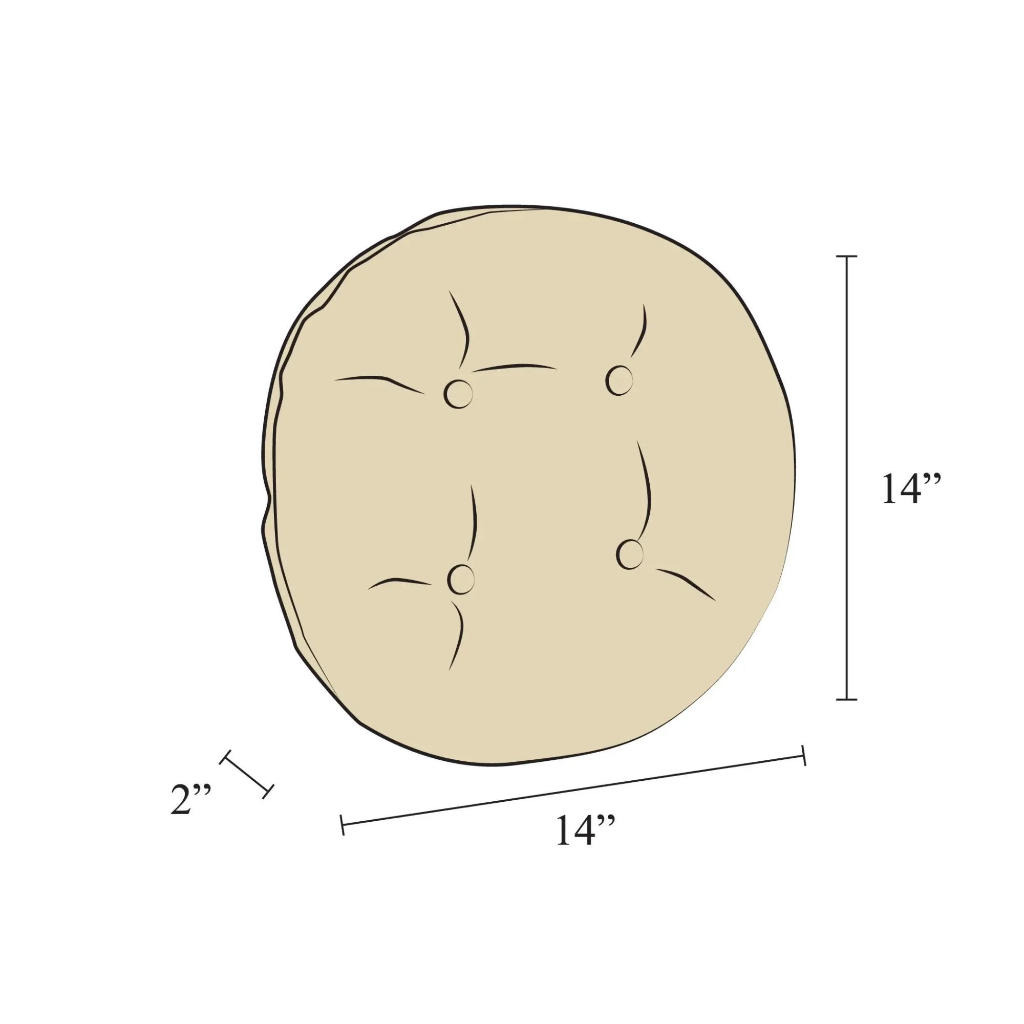 وسادة مقعد معنقدة مقاس 14 × 14 بوصة - مجموعة من قطعتين