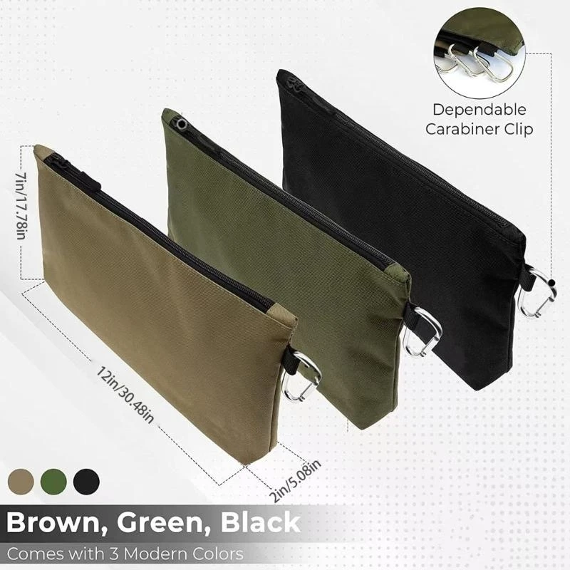 3Pcs Heavy Duty Oxford Cloth Electrician Tool Bag With Large Capacity Zippered Tool Bag for Electrician Carry .Y5GA
