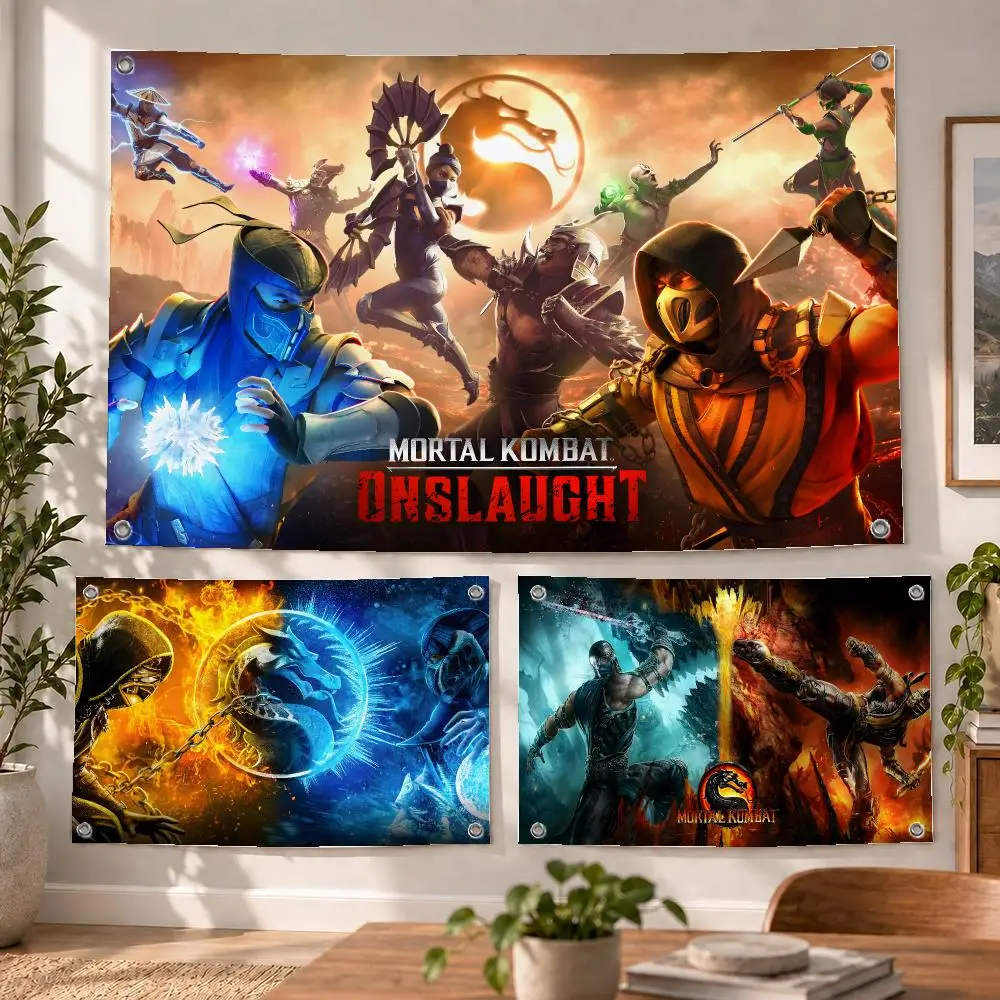 Game Creative M-Mortal Kombat Flags Decorative Flag Banner Indoor Bedroom Dorm Gaming Room Wall Party Club Decor Fan Gift