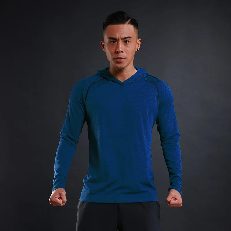 Long Sleeve T-Shirt Thin Breathable Quick Drying Fitness Training Sports Leisure Long Sleeve Hooded sweatshirt