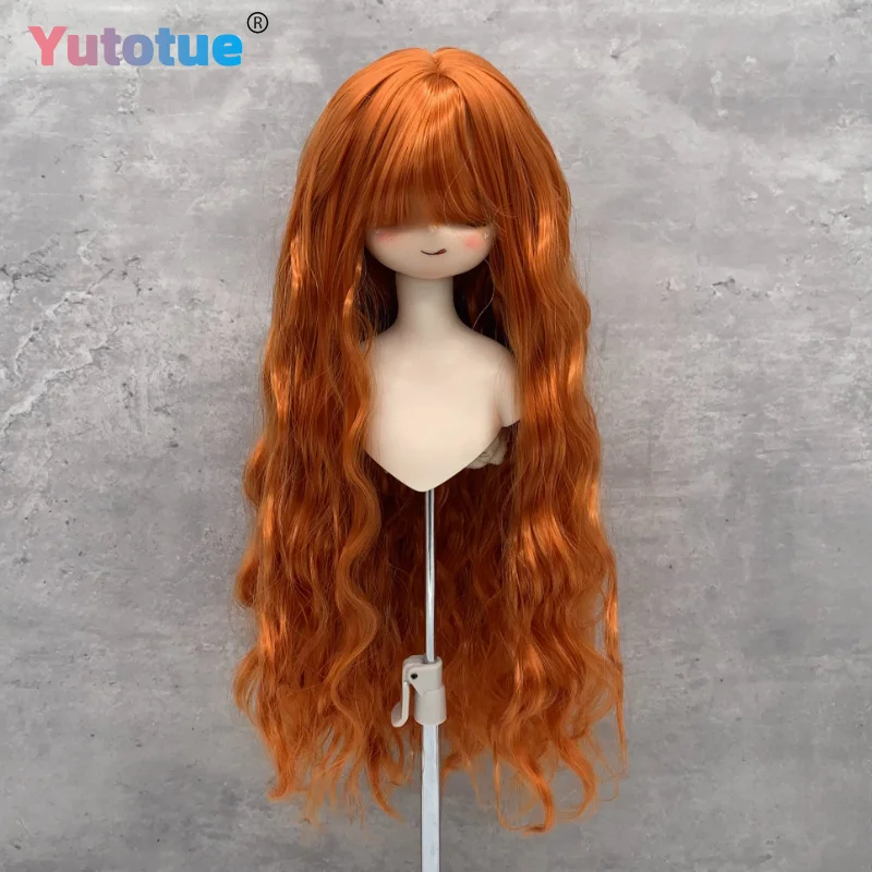 Yutotue Dolls Long Curly Hair with Bangs Wig for 1/3 1/4 1/6 BJD Doll DIY Change 9 Colors Available
