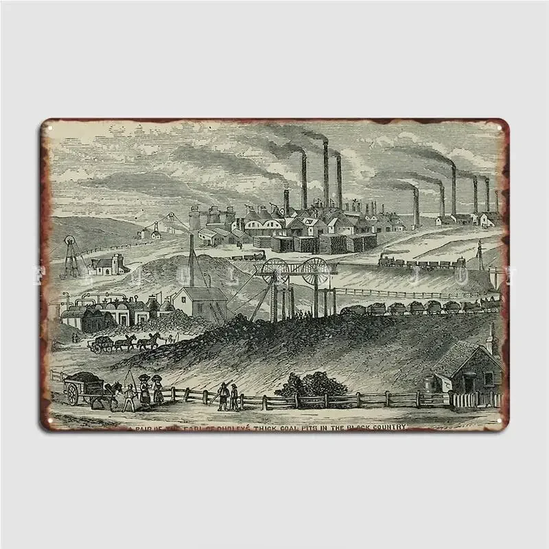 Industrial Revolution The Black Country In Englands West Of Birmingham Metal Sign Garage Decoration Wall Cave