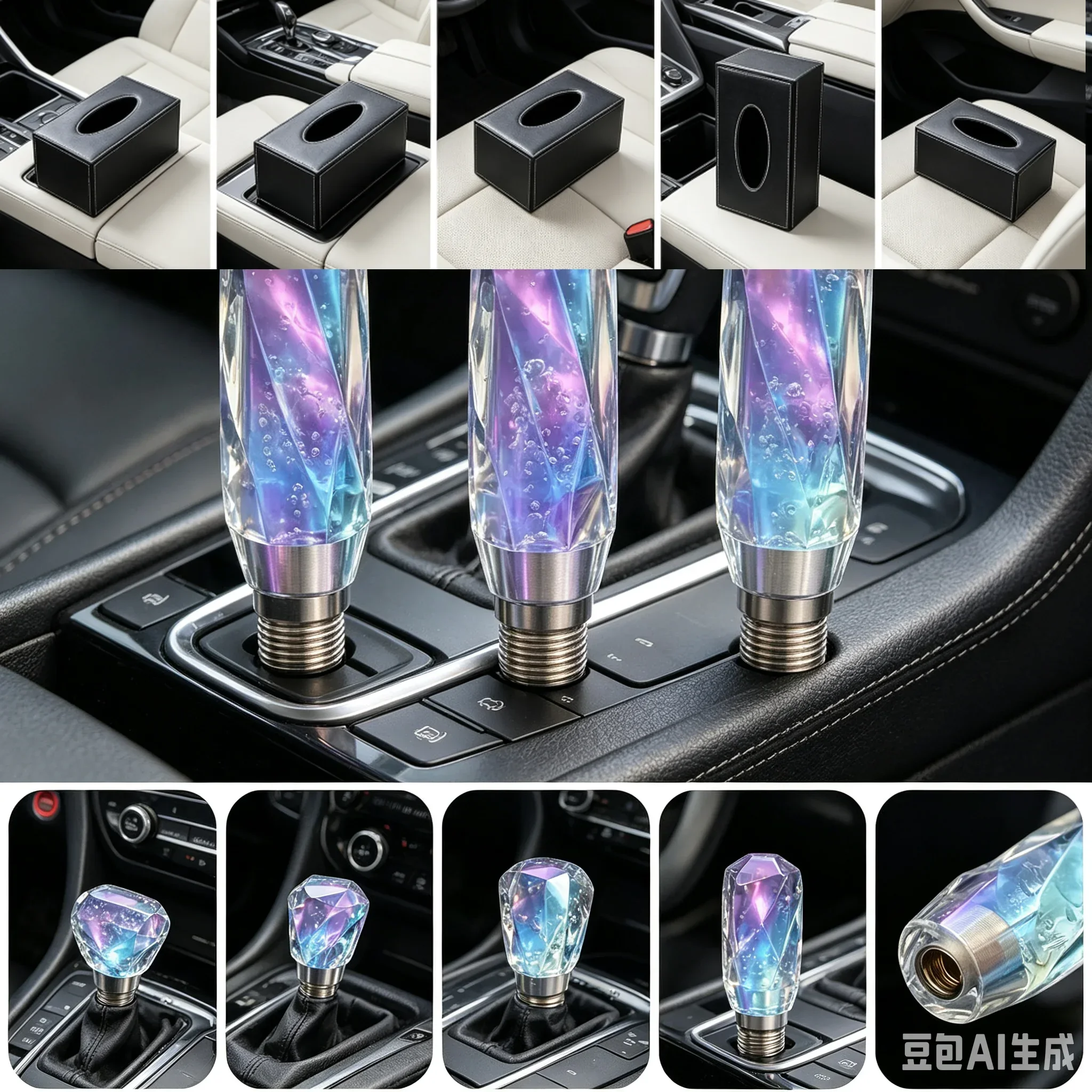 10 15 20cm Car Manual Gear Shift Knob Head Stick Crystal Transparent Bubble Throw Shifter Lever AT MT