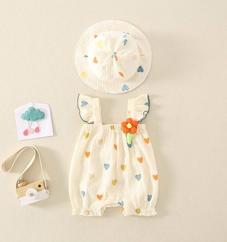 

Летняя тонкая одежда для новорожденных девочек: платье-сарафан с мультяшным принтом для церемоний на месяц и сто дней, универсальное, без рукавов