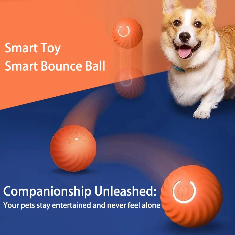 Interactive Dog Jumping Ball, Chew-Resistant Electric Toy, Auto Self-Play Ball, Relieves Boredom & Prevents Dog Destruction