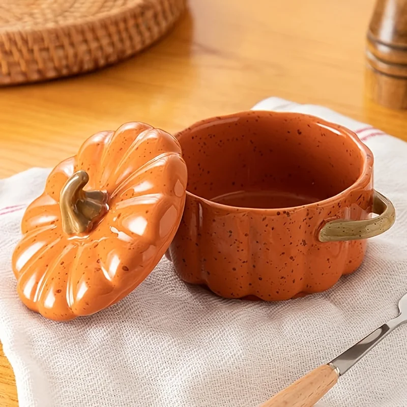 Mini Pumpkin Ceramic Stew Pot – Pumpkin-Shaped Baking & Serving Dish 4