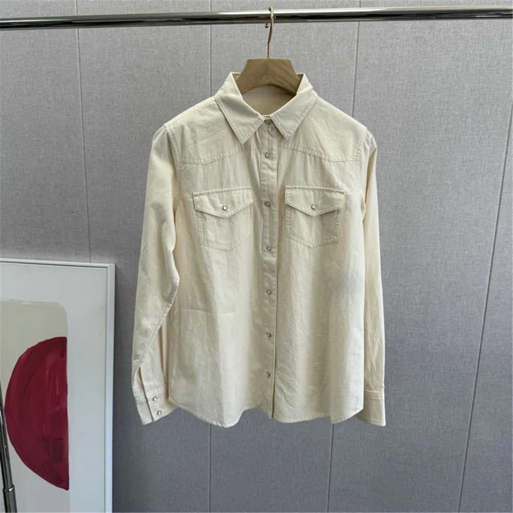 

High Quality Ladies Casual Embroidery Long Sleeve Shirt Top