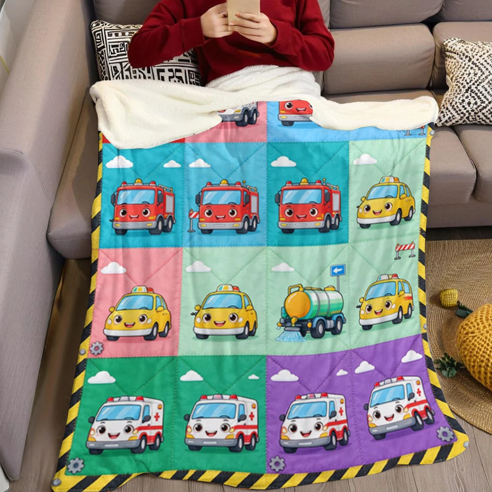 Forklift Tire Stripe Bolt Flannel Blanket Perfect for Sofa Office Bed Travel Sleep Read Relax Camping Four Season Use