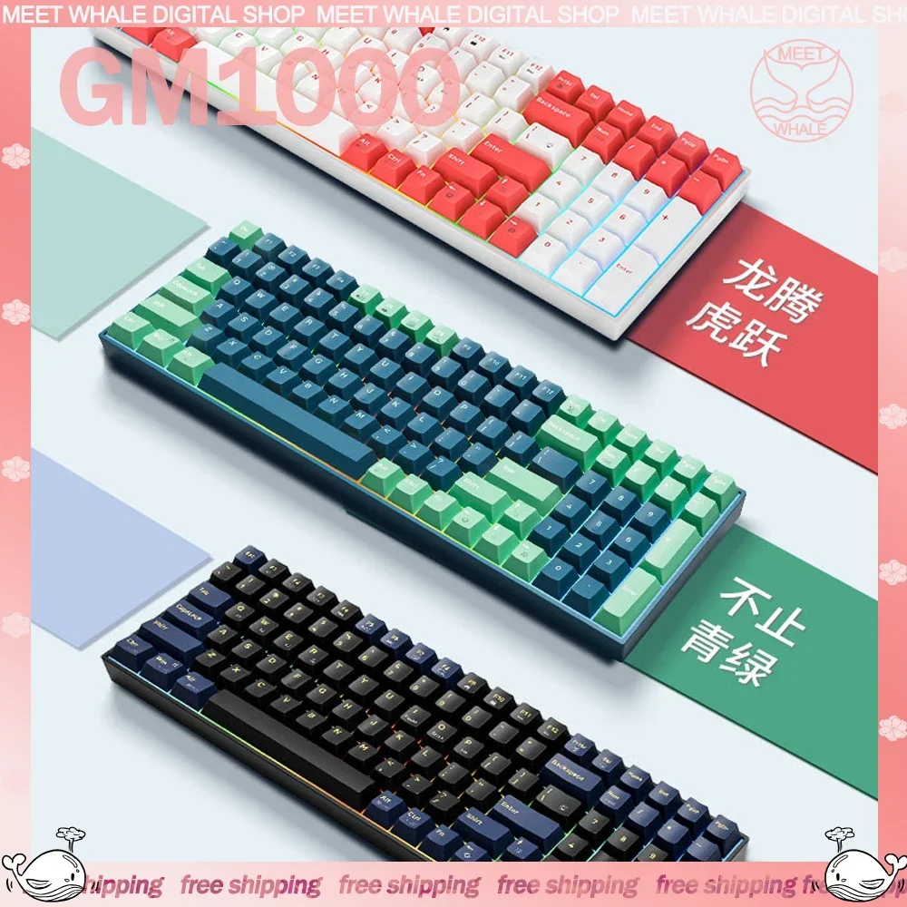 

Newmen GM1000 Gamer Mechanical Keyboard 3Mode 2.4G Bluetooth Wireless Keyboard 100 Keys Hot Swap GM840Pro Gaming Keyboards Gifts