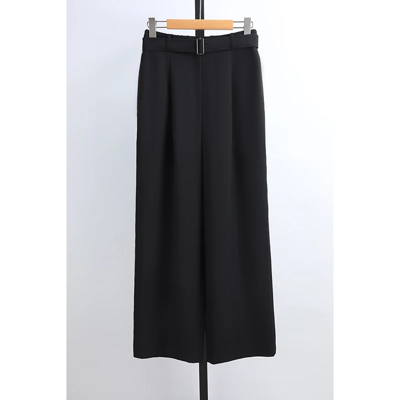 

High Waist Straight Leg Casual Pants Women's Faion Spring New Arrival Elastic Waist Versatile Long Trousers by Awei Clothing