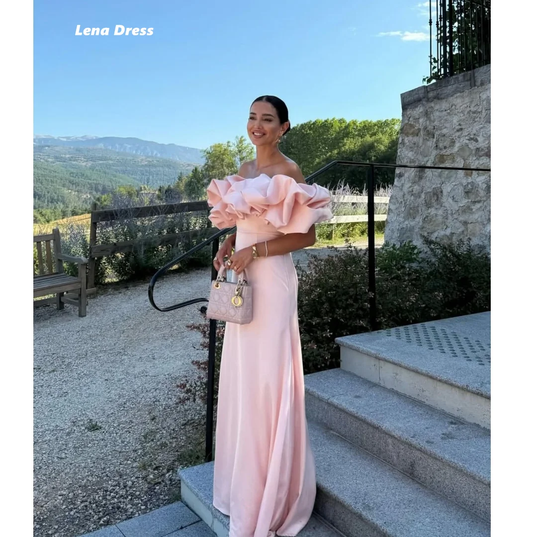 

Lena Women's Evening Dress Luxury 2025 Dresses Fish Tail Customized Elegant Dresses Woman Pink Off the Shoulders Prom Gown Party