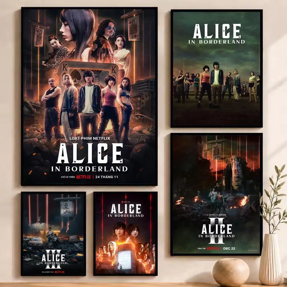 Hot TV Alice In B-Borderland Poster Durable Painting Canvas Poster Wall Hanging Home Interior Decoration Art Mural Gift