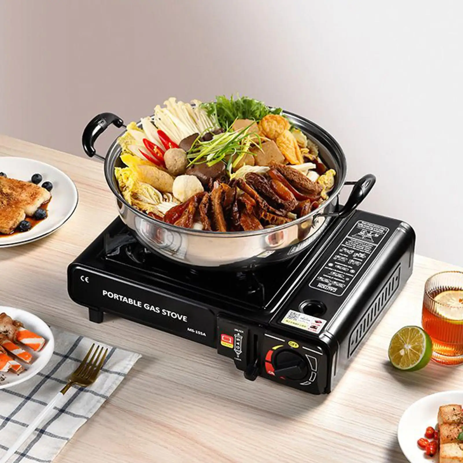

2900w Small Portable Stove Small Camping Stove for Camping Easy Heat Control Piezo Ignition Cooker Cooking Tools for BBQ Hiking
