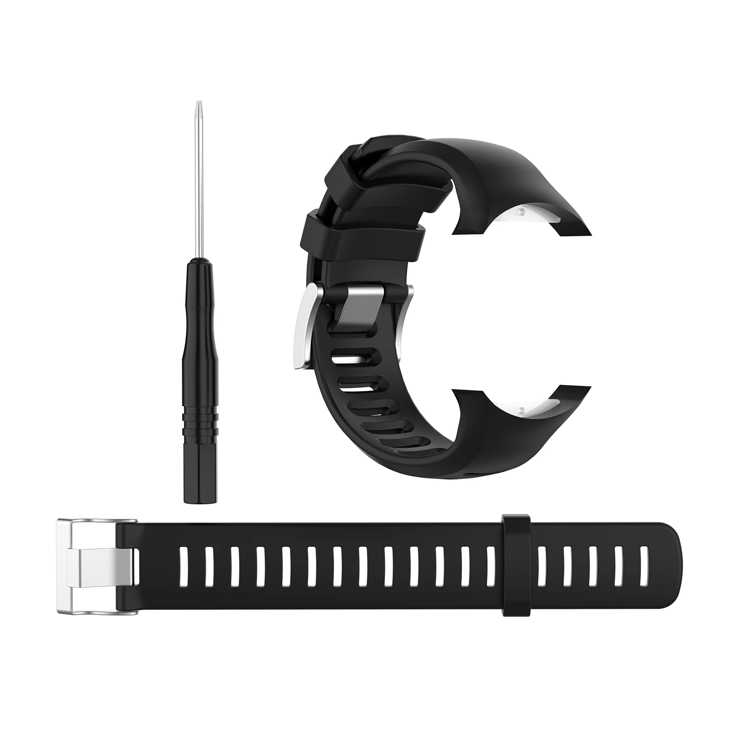 

Silicone Smart Watch Replacement Band with Additional 172mm Strap for Suunto D6 Dive/ D6i Novo/Zulu - Black