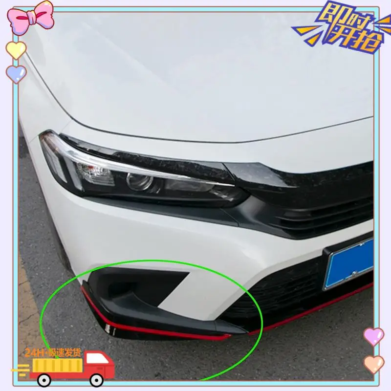 

Front Bumper Spoiler For Honda Civic 11Th 22 Front Bumper Lip Wrap Angle Splitters