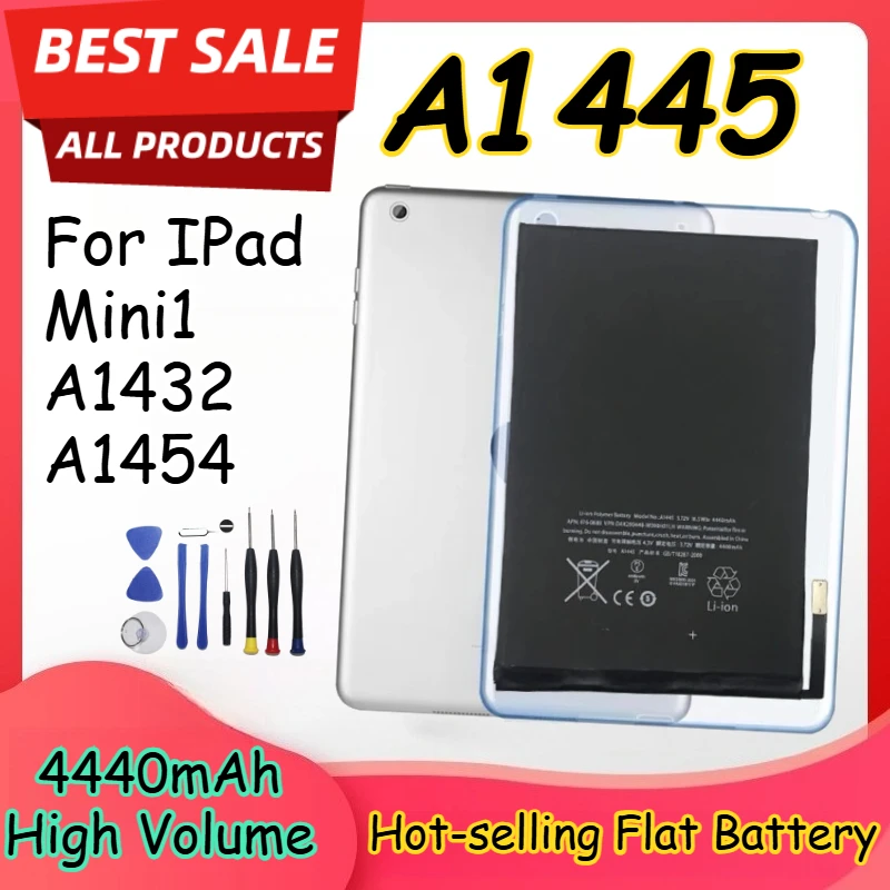

Phone Batteries for IPad Mini1 A1432 A1454 A1445 4440mAh A1445 Large Capacity Replaceable Lithium Battery +Tool
