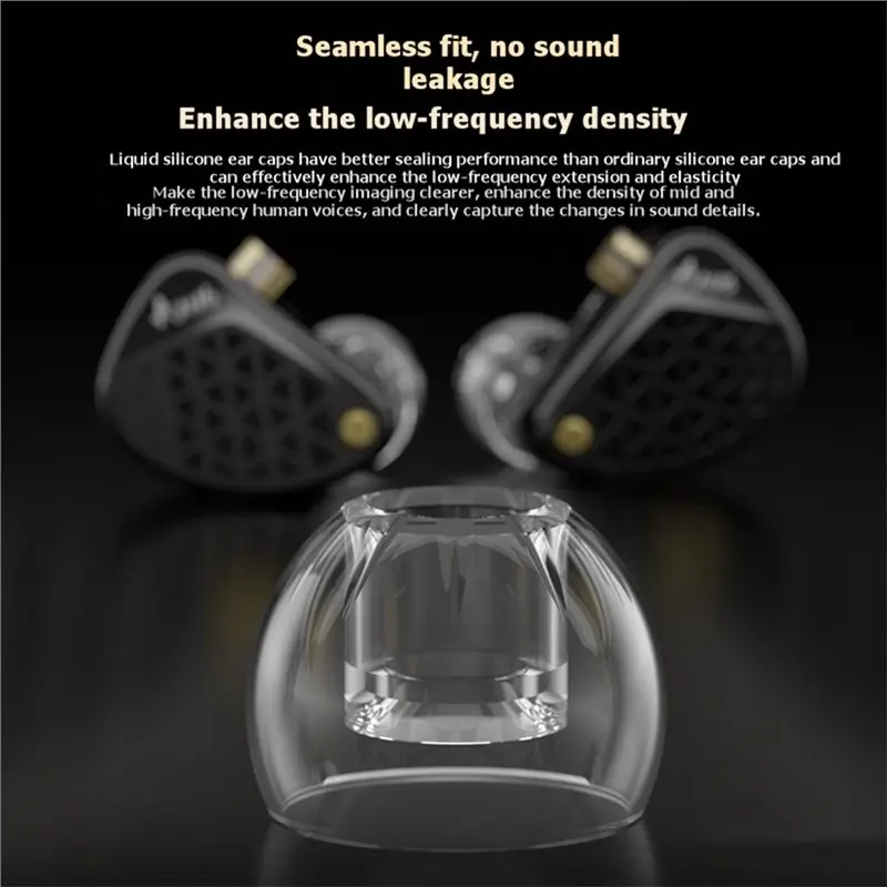 A23F-Silicone Ear Tips For KZ LS01, High-Elasticity Earphone Earbuds Tips Comfort Replacement Eartips view 3