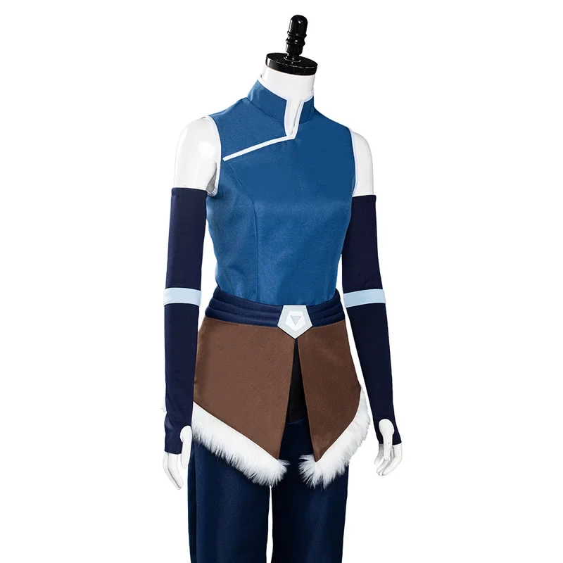 RT01 Korra Cosplay Women Costume Cartoon Avatar Last Cosplay Airbender Roleplay Outfits Girls Disguise Armguard Apron Hallow&Gf1