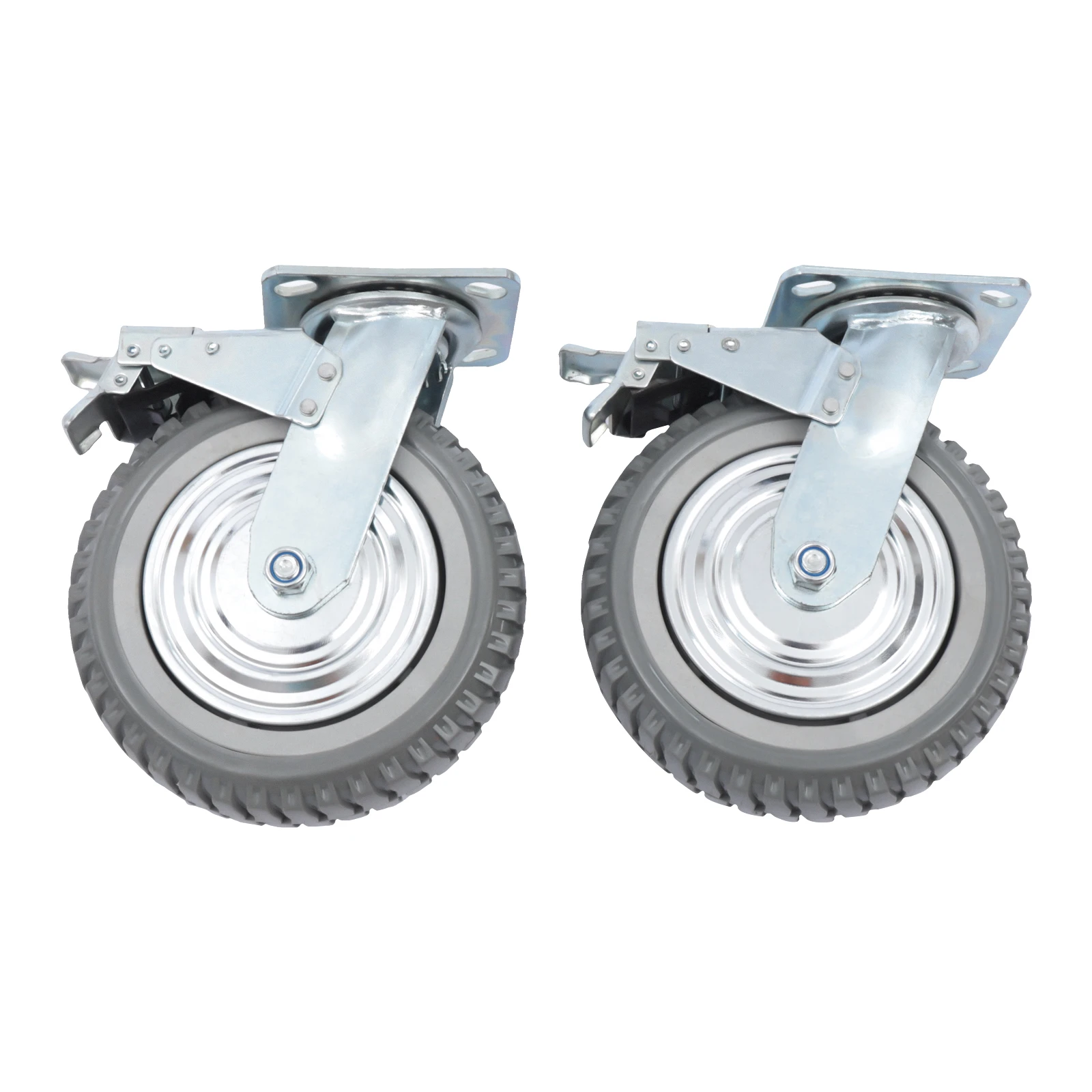 8 Inch Solid Caster Wheels Casters Heavy Duty Anti-Skid Wheels