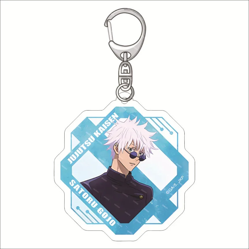 Jujutsu Acrylic Keychain Satoru Gojo Geto Suguru Amanai Riko Fushiguro Toji Key Chain Anime Keyring Props Cosplay Jewelry Gift