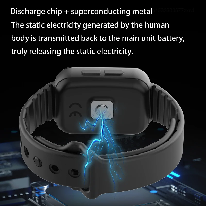 Pulsera Antiestática M63-SE, Impermeable, Ajustable, de Silicona, Eliminadora de Electricidad Estática para Hombre y Mujer