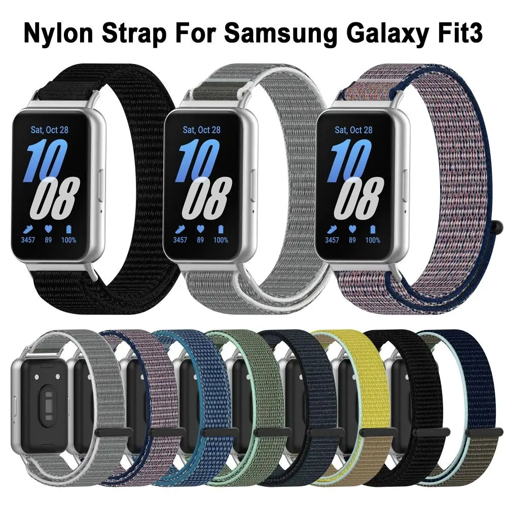 New Nylon Nylon Loop Strap Adjustable Replacement Bracelet Smart Watch Braided Watchband for Samsung Galaxy Fit3