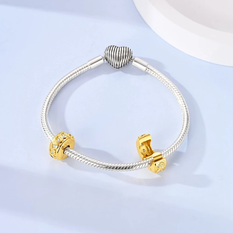 Charms aus 925 Sterling Silber mit Pferde-, Pilz-, Kreuz- und Herz-Motiven, Passend für Armbänder und Perlen, Feiner Damenschmuck, Geschenke – Detail 8