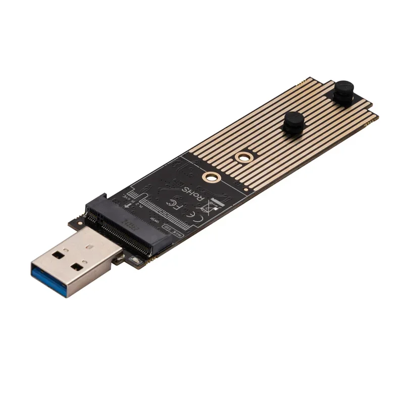 Adaptador NVME SSD M.2 a USB 3,2 GEN2 10G JMS583 Chip Riser tarjeta soporte externo 2230 2242 2260 2280 M/B + M Key M2 NVME SSD