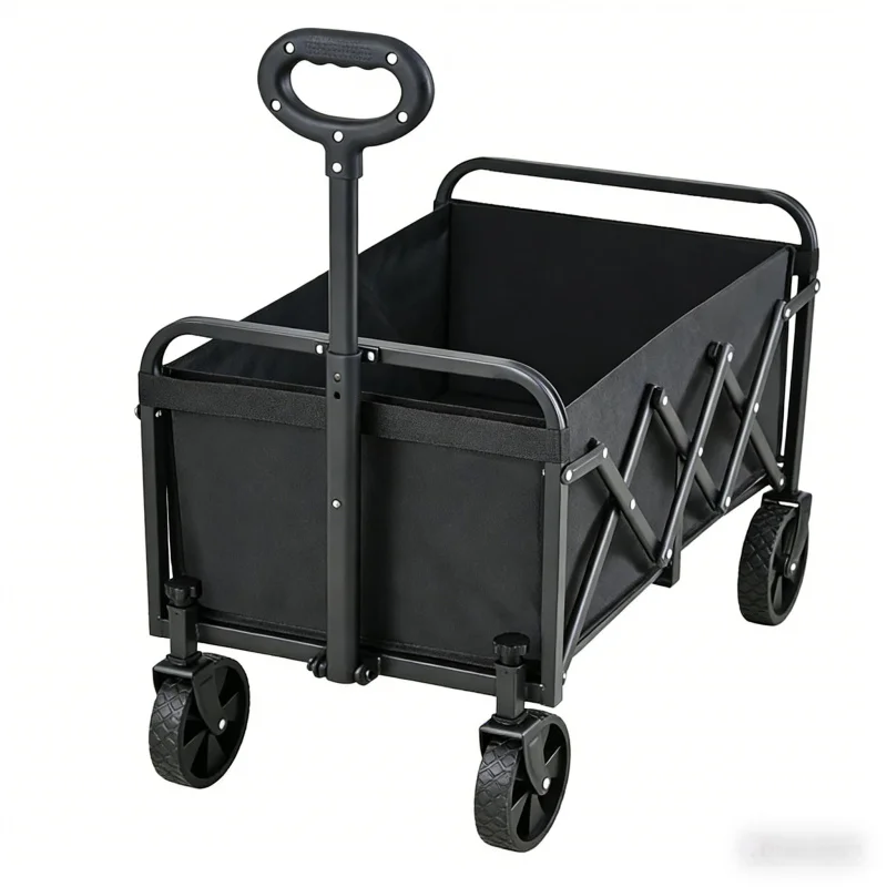 Outdoor garden camping large-capacity folding trolley, portable, detachable, compact and lightweight picnic camping cart