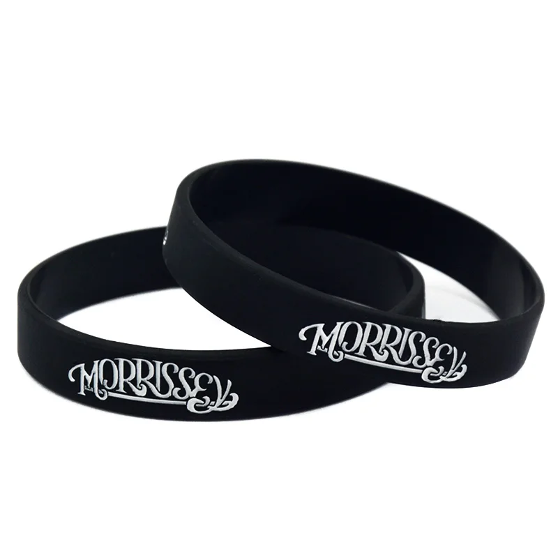 50 Pcs Morrissey Silicone Bracelet for Music Fans Gift Bangle Black Sport Wristband