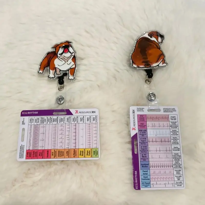 

EKG Rhythm Pocket Card Double Sided ECG/EKG RhythmCalipers Pocket Card EKG Badge Card for Health Care Professionals