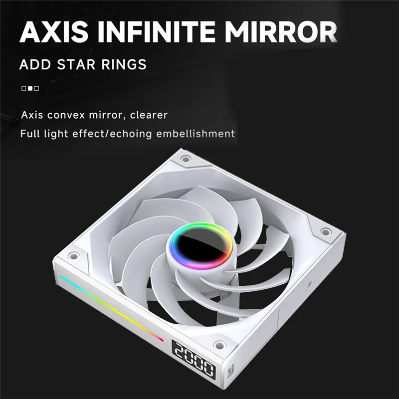 Novo! 12cm display digital mudo fio-livre emenda caso ventilador cpu placa-mãe argb sincronização de luz 4pin pwm