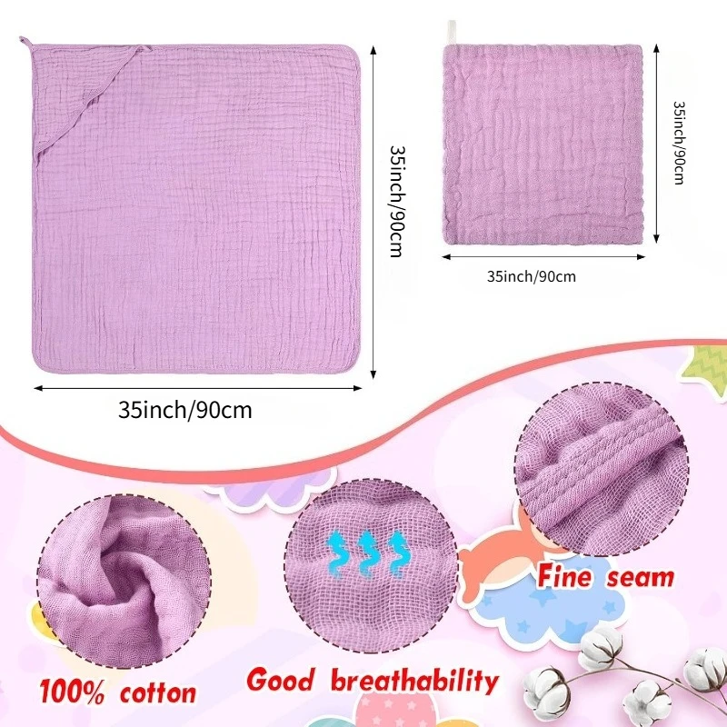 Ręcznik z kapturem dla niemowląt z czystej bawełny, 89 cm - wyjątkowo miękki i chłonny, idealny do kąpieli noworodków, zestaw upominkowy na prysznic. akcesoria dla niemowląt. baby zubehör