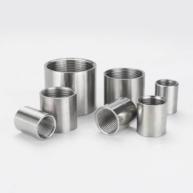 

1PCS 304 Stainless Steel Double Female Threaded Direct Union Seamless Water Pipe Connector with Internal Thread for Welding