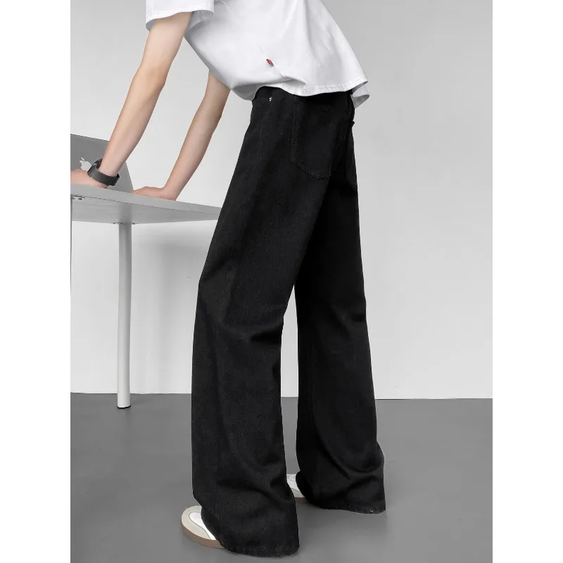 New American Vintage Washed Distressed Men's Jeans Baggy Jeans Micro Flare Retro Streetwear Hip Hop Trousers