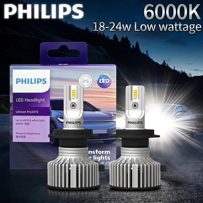 Philips LED H1 H3 H4 H7 H11 Ultinon Pro3101 12V/24V 6000K Bright White HB3 9005 HB4 9006 HIR2 9012 Auto Headlight LED Lamps