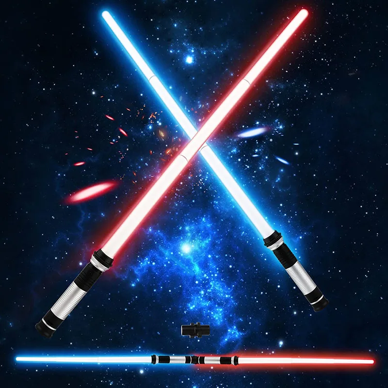 

2 in 1 Retractable Laser Electric Llightsaber Four-Color Electronic Flash Sword Luminous Children's Net red Boys And Girls Toys