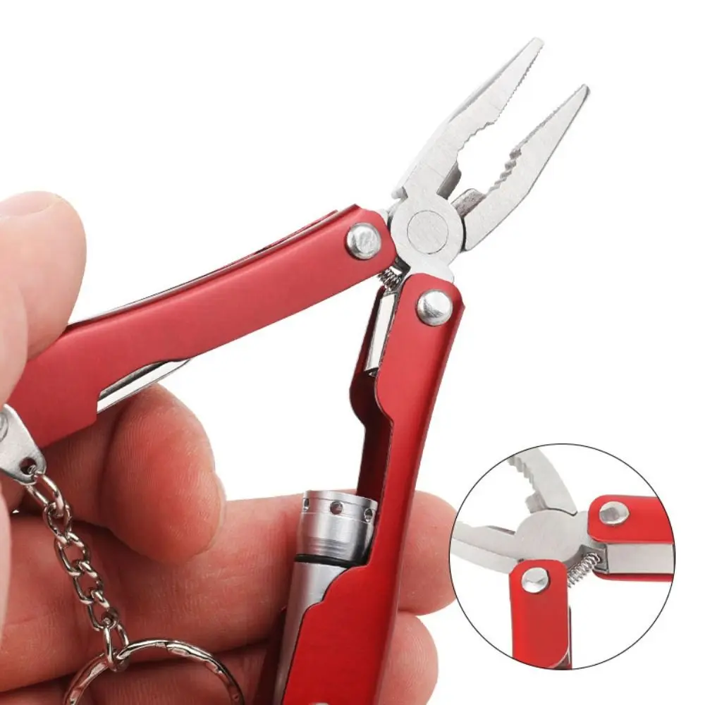 Mini pince multi-outils de haute qualité, légère, antirouille, pliante, en acier inoxydable, avec lumière Led, outils d'extérieur, randonnée
