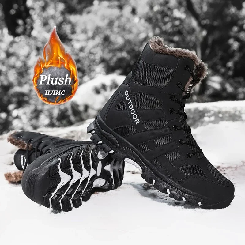 

Winter High Hiking Shoes Men Outdoor Mountain Climbing Sneaker Men's Top Quality Fashion Casual Fishing And Hunting Snow Boots