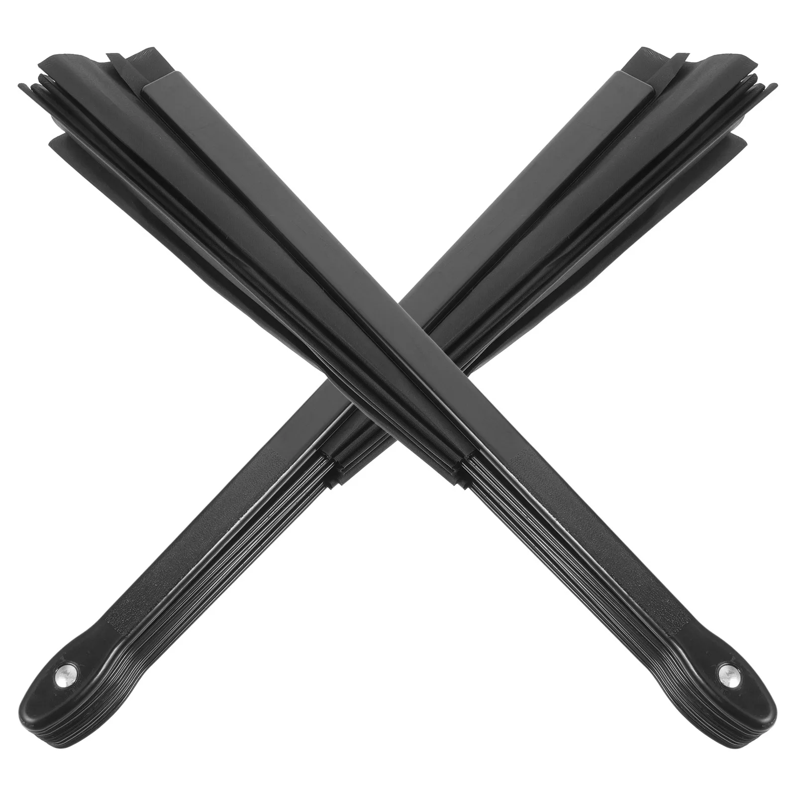 

2Pcs Black Bone Tai Chi Fan Folding Handheld Festival Accessories Lightweight Decorative Dance Performance Party Prop Large