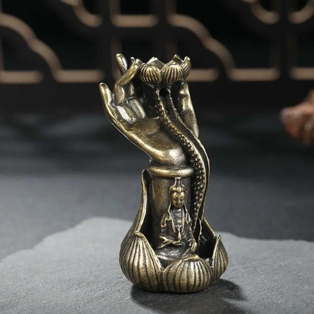 

Handmade Buddha's Hand Incense Holder Buddha's Hand Delicate lotus Backflow Incense Insert Portable Reverse Flow Incense Tray