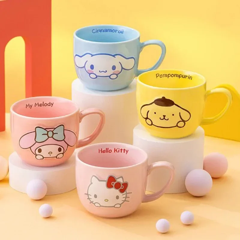 

Hello Kitty Y2K Ceramic Mug Kawaii Sanrioed Anime My Melody Cute Cartoon Pompompurin Girl Heart Milk Bottle Cup Gifts for Girls