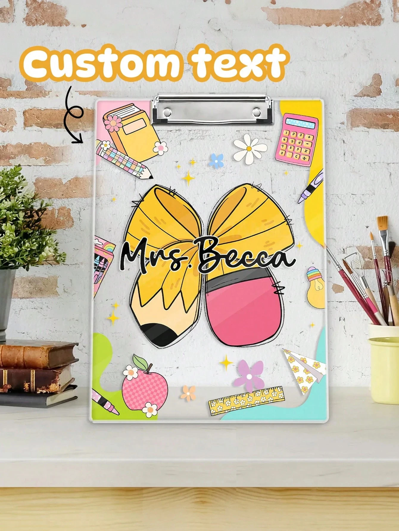 22.3*30.5CM Customized Bow Folder,Teacher Nurse Office File Clipboard,Documents Collection, Personalized Name Special File Board