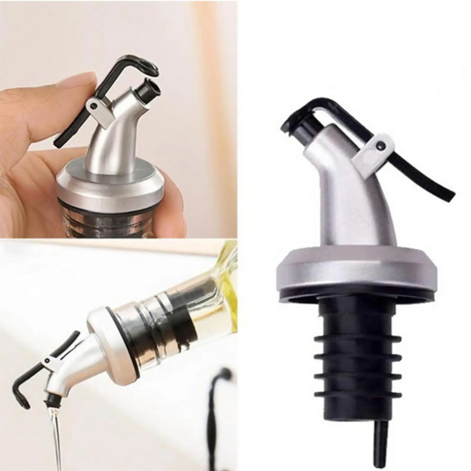 Olive Oil Spout with Dust Caps Liquor Bottle Pourers Push-down oil spout bottle cap for Olive Oil Soy Sauce Vinegar