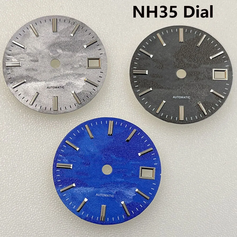 

NH35 Dial 28.5mm 3D Nails Watch Faces Single Calendar No Luminous Watch Dial for NH35 Movement Modification Accessories