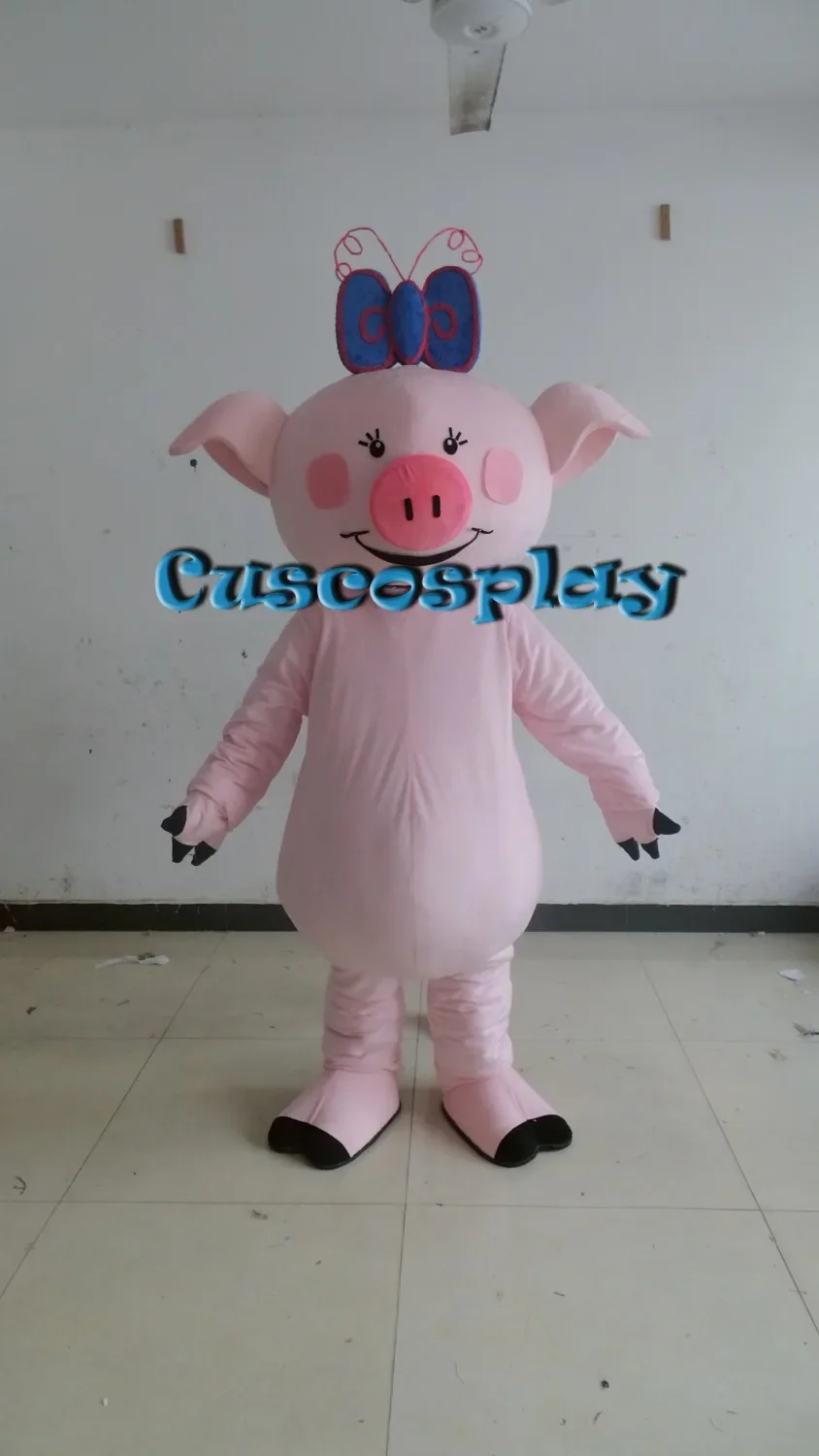 

Adult lovely pink pig cartoon mascot costume fancy dress outfit Christmas carvinal party costume for halloween performance event