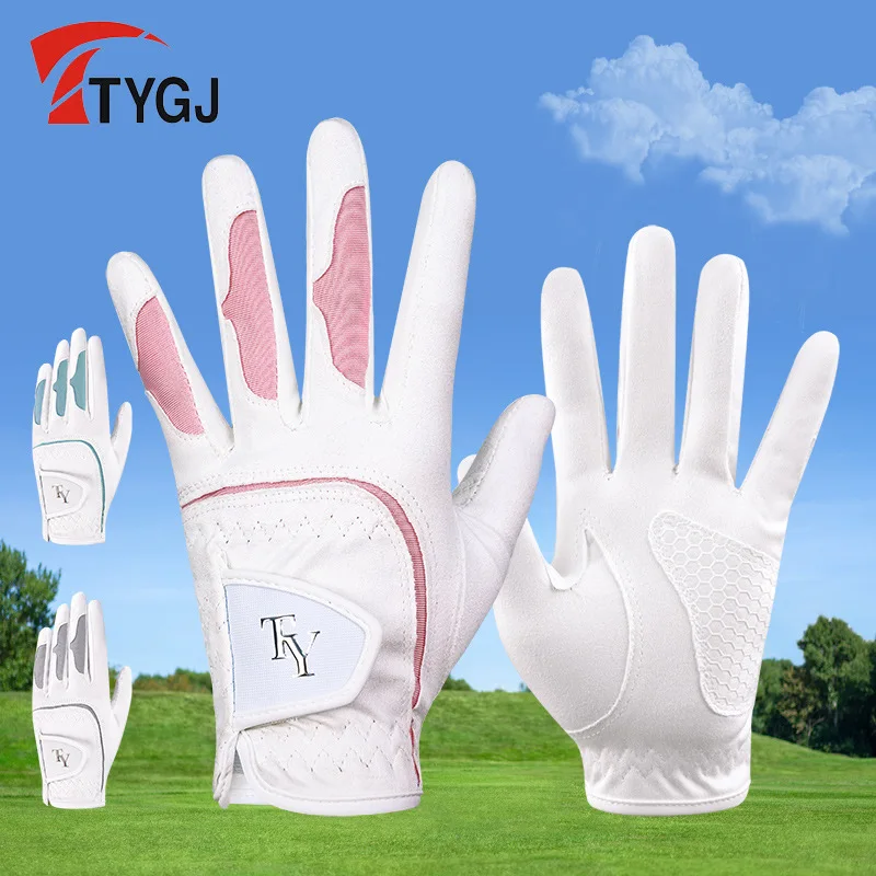 

Ladies Golf Gloves Fiber Fabric Sun Protection Lightweight Soft Breathable Non Slip Left Right Hand