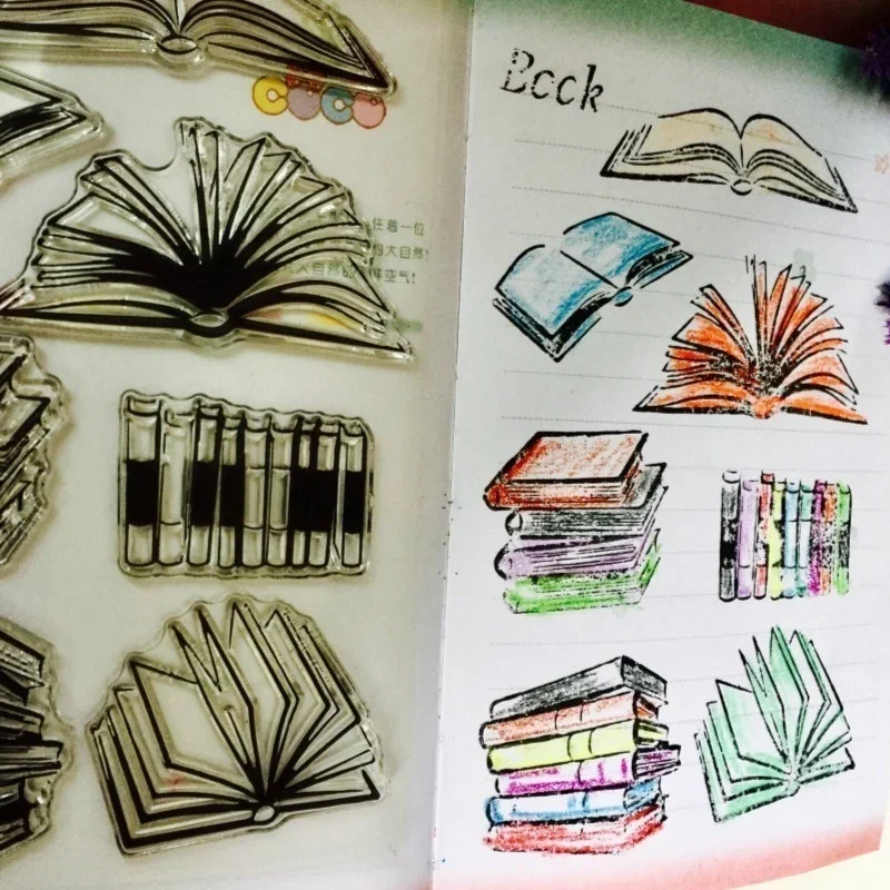 1/2 pièces de tampons transparents en silicone pour livres de connaissances, feuilles de tampons décoratifs transparents pour scrapbooking